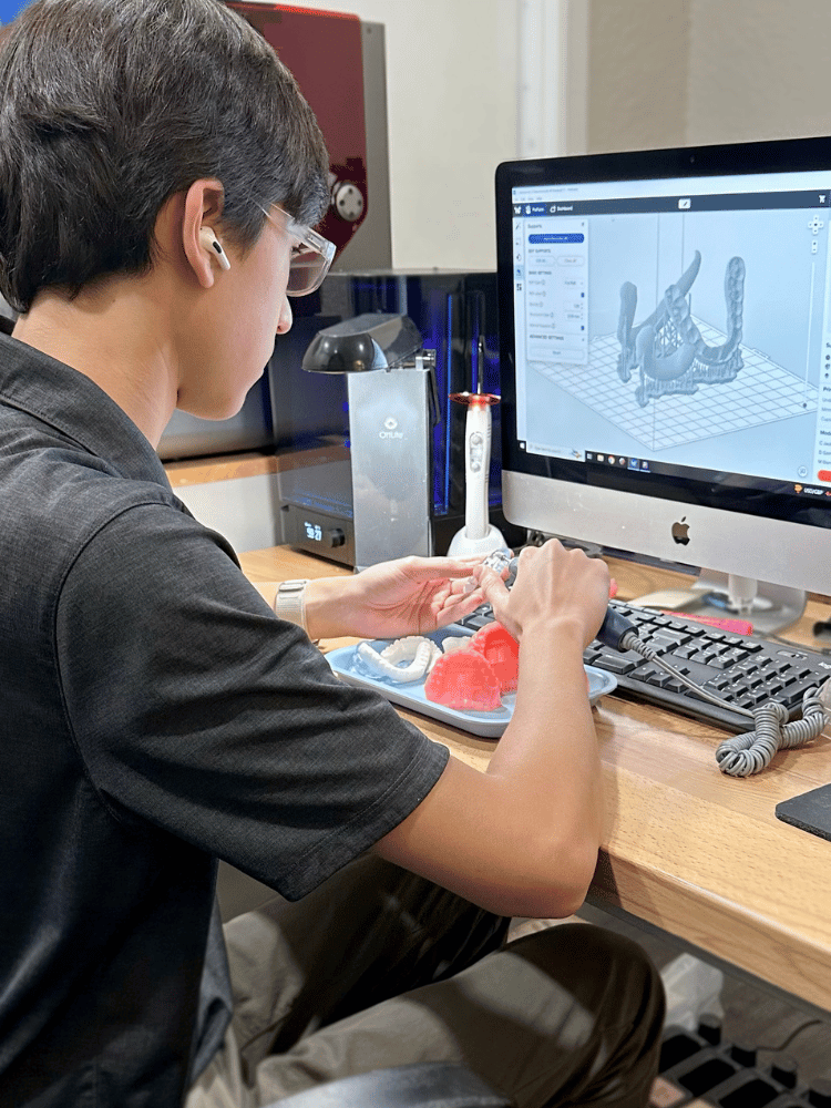 Chen Dental Lab - Marcus working on custom denture mold